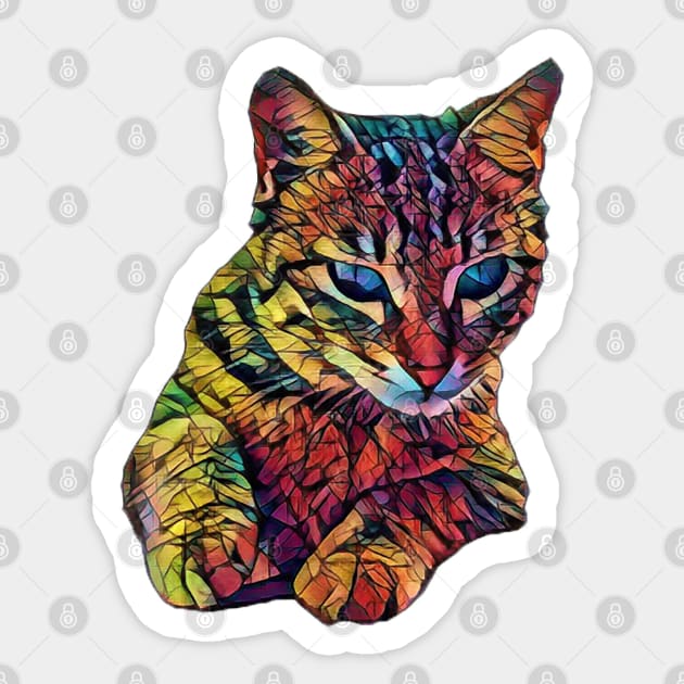 Colorful Cute Cat Sticker by Sanzida Design